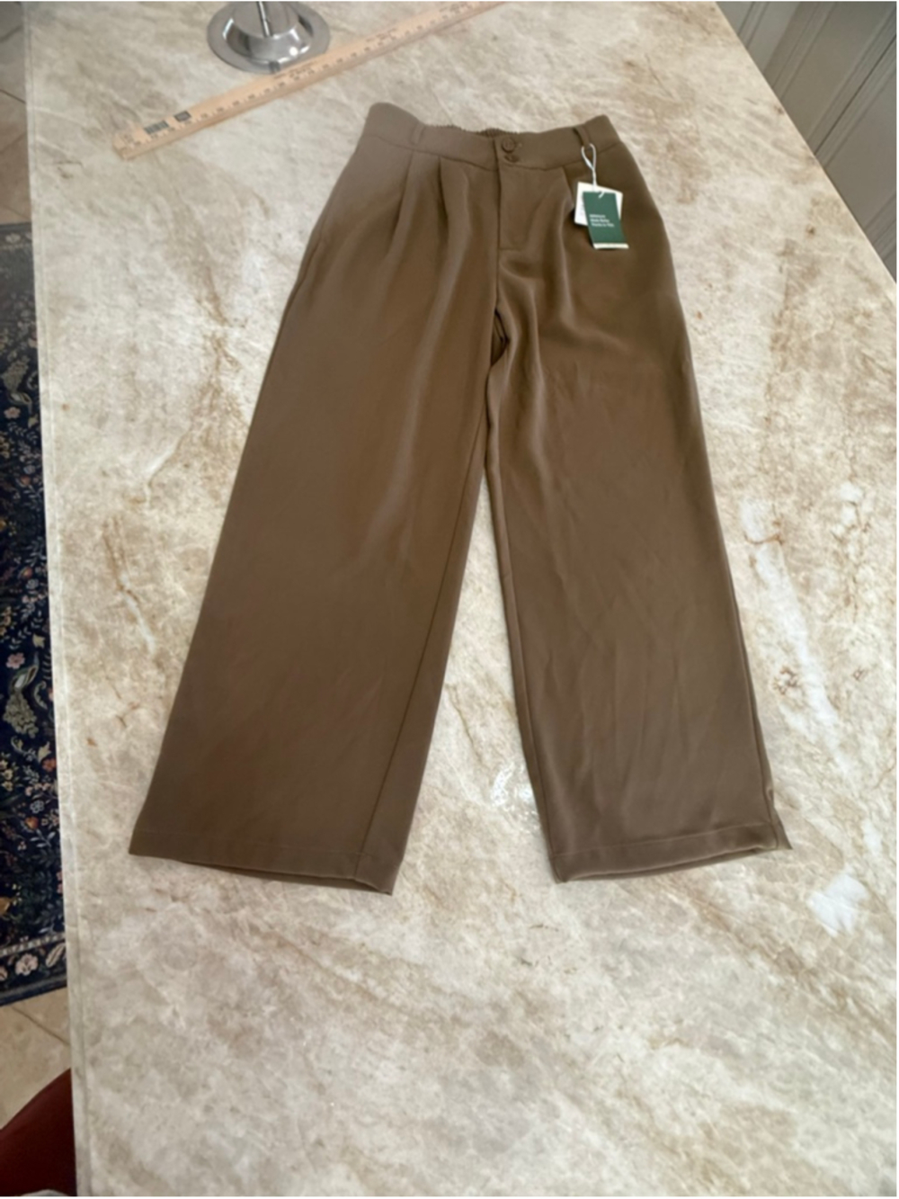 Halara Petite Brown Wide Leg Pants MP, ankle length, neutral athleisure